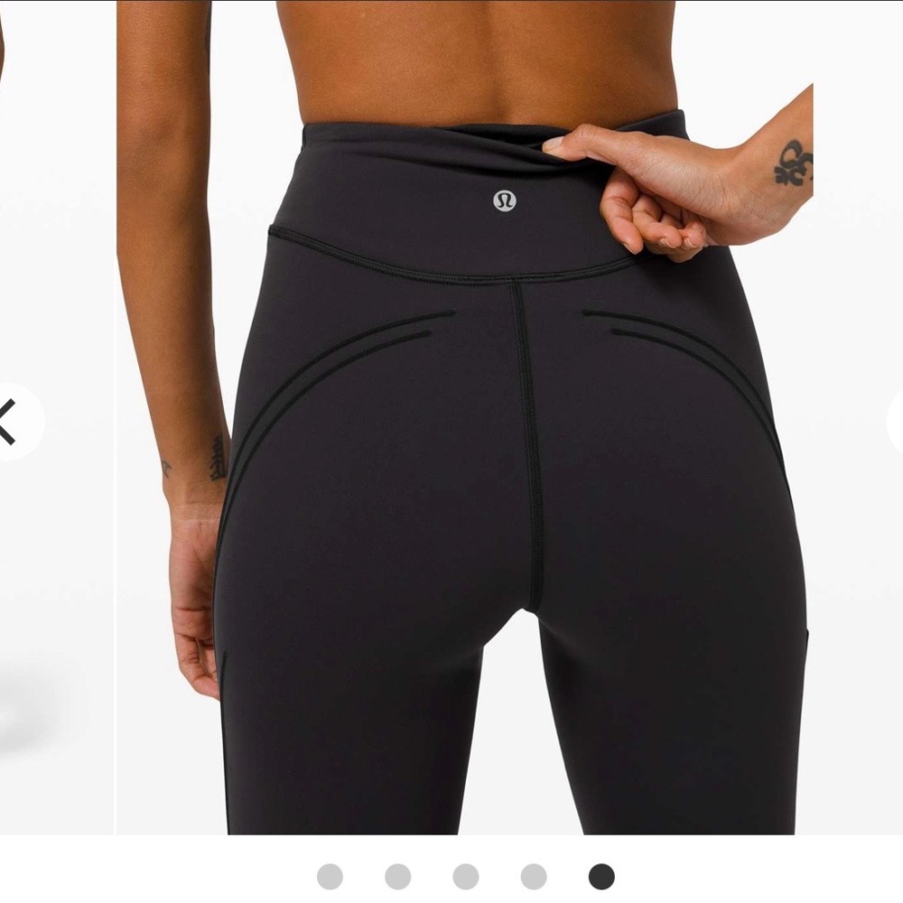 Lululemon Get in Line Super High Rise Tight 28 inch Black Legging Sz 8 - Picture 4 of 15